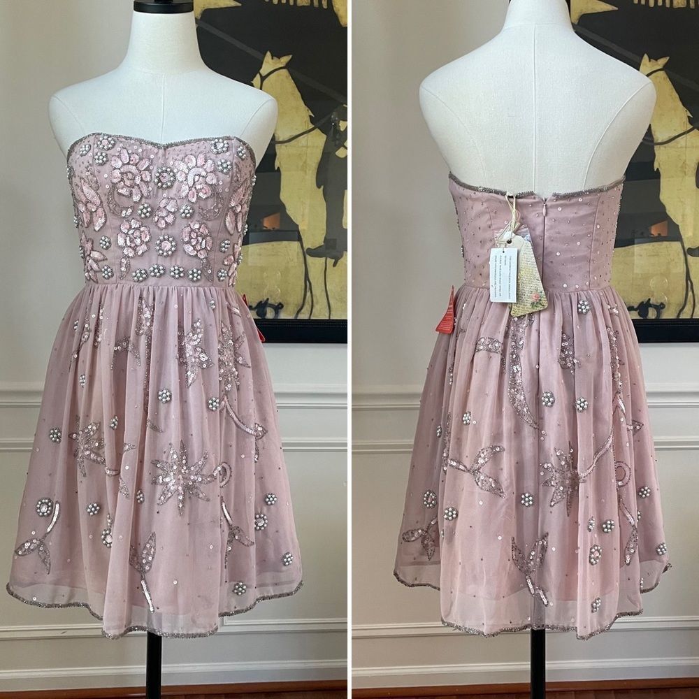 ASOS Frock and Frill NWT Pink Beaded Adjustable Strap Dress UK 10 US 6